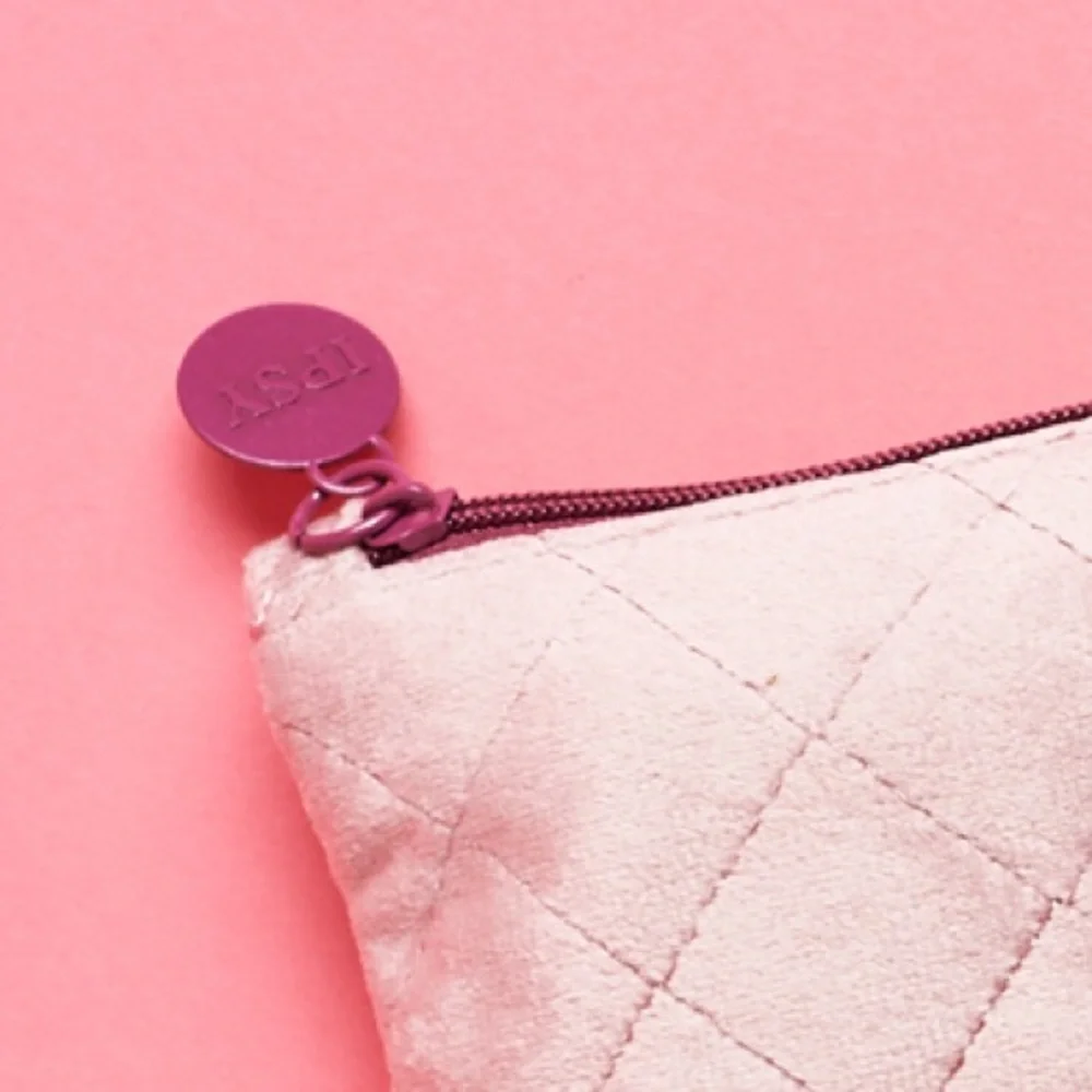 Ipsy Pink Velvet Glam Cosmetic Bag